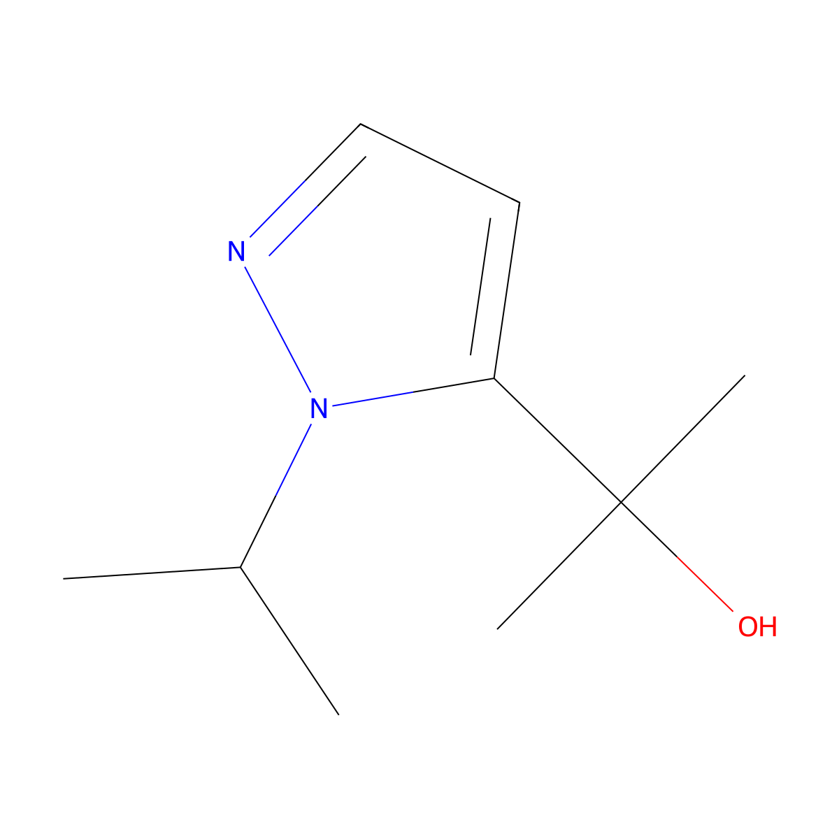 2-[1-(propan-2-yl)-1H-pyrazol-5-yl]propan-2-ol molecular structure, CAS 1525466-36-7