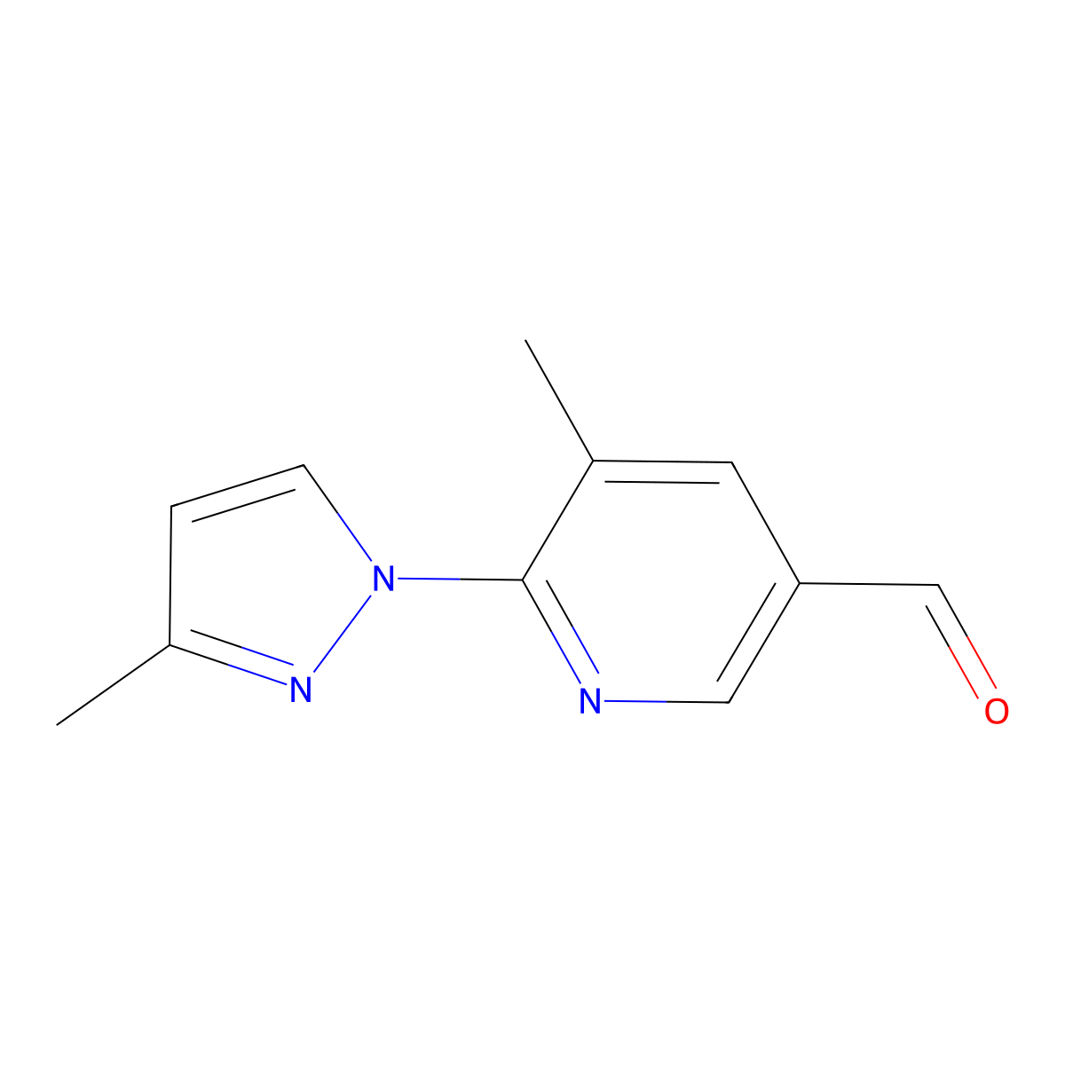 5-Methyl-6-(3-methyl-1H-pyrazol-1-YL)pyridine-3-carbaldehyde molecular structure, CAS 1525468-46-5