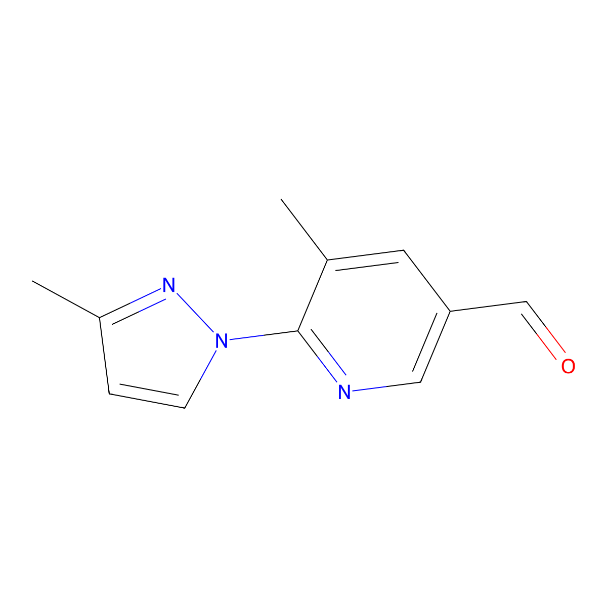 5-Methyl-6-(3-methyl-1H-pyrazol-1-YL)pyridine-3-carbaldehyde molecular structure, CAS 1525468-46-5