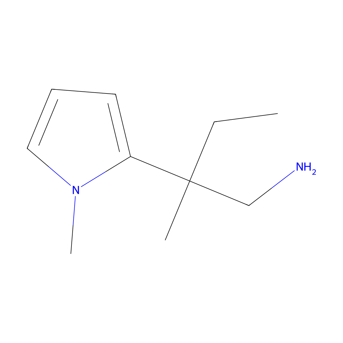 2-Methyl-2-(1-methyl-1H-pyrrol-2-YL)butan-1-amine molecular structure, CAS 1525468-94-3