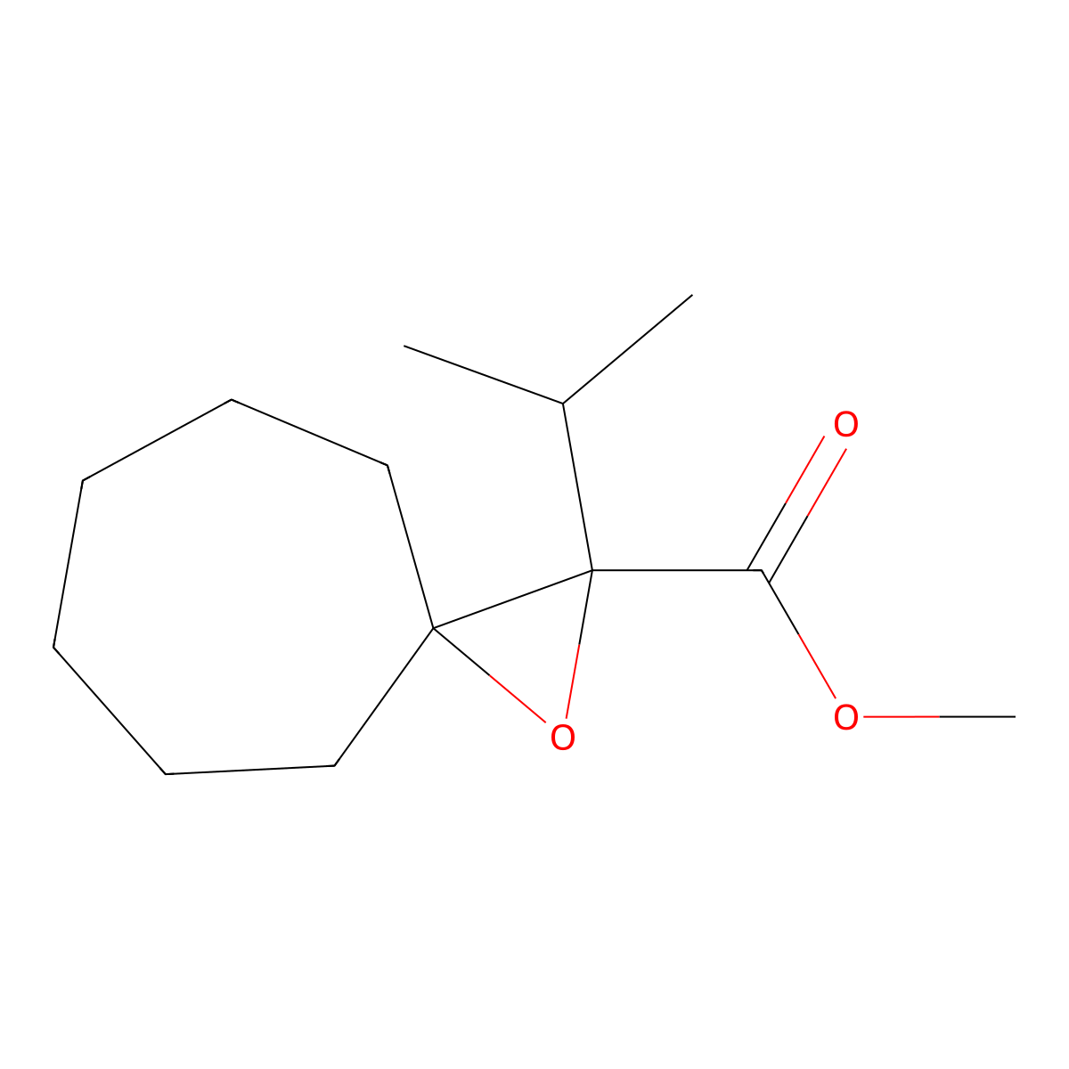 Methyl 2-isopropyl-1-oxaspiro[2.6]nonane-2-carboxylate molecular structure, CAS 1525473-25-9