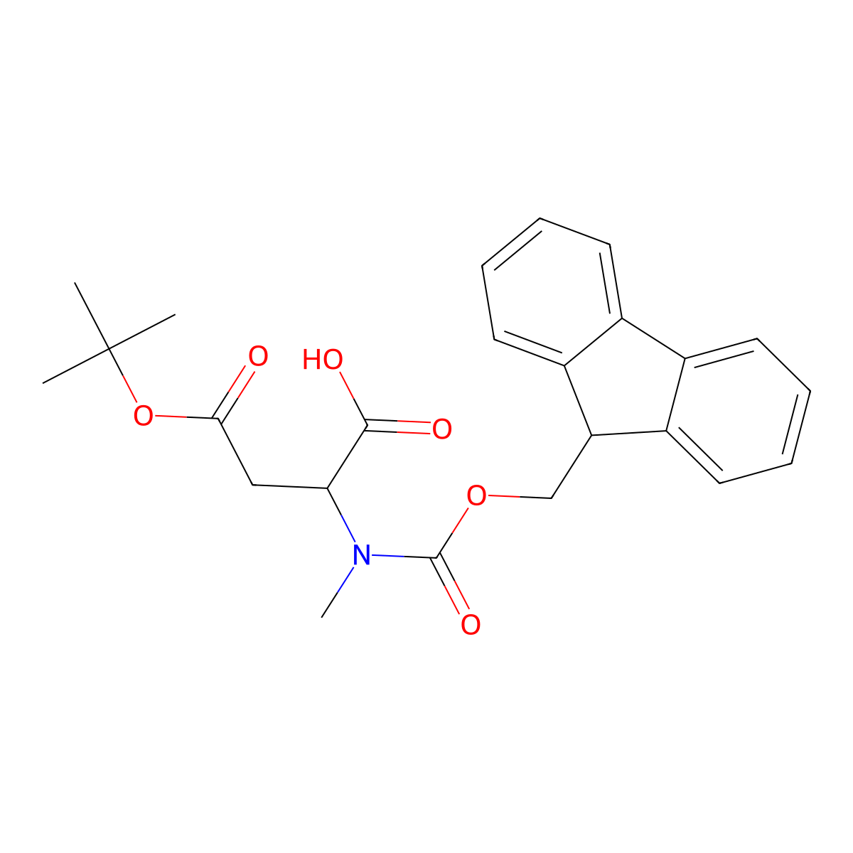 N-alpha-(9-Fluorenylmethyloxycarbonyl)-N-alpha-methyl-L-aspartic acid beta-t-butyl ester molecular structure, CAS 152548-66-8