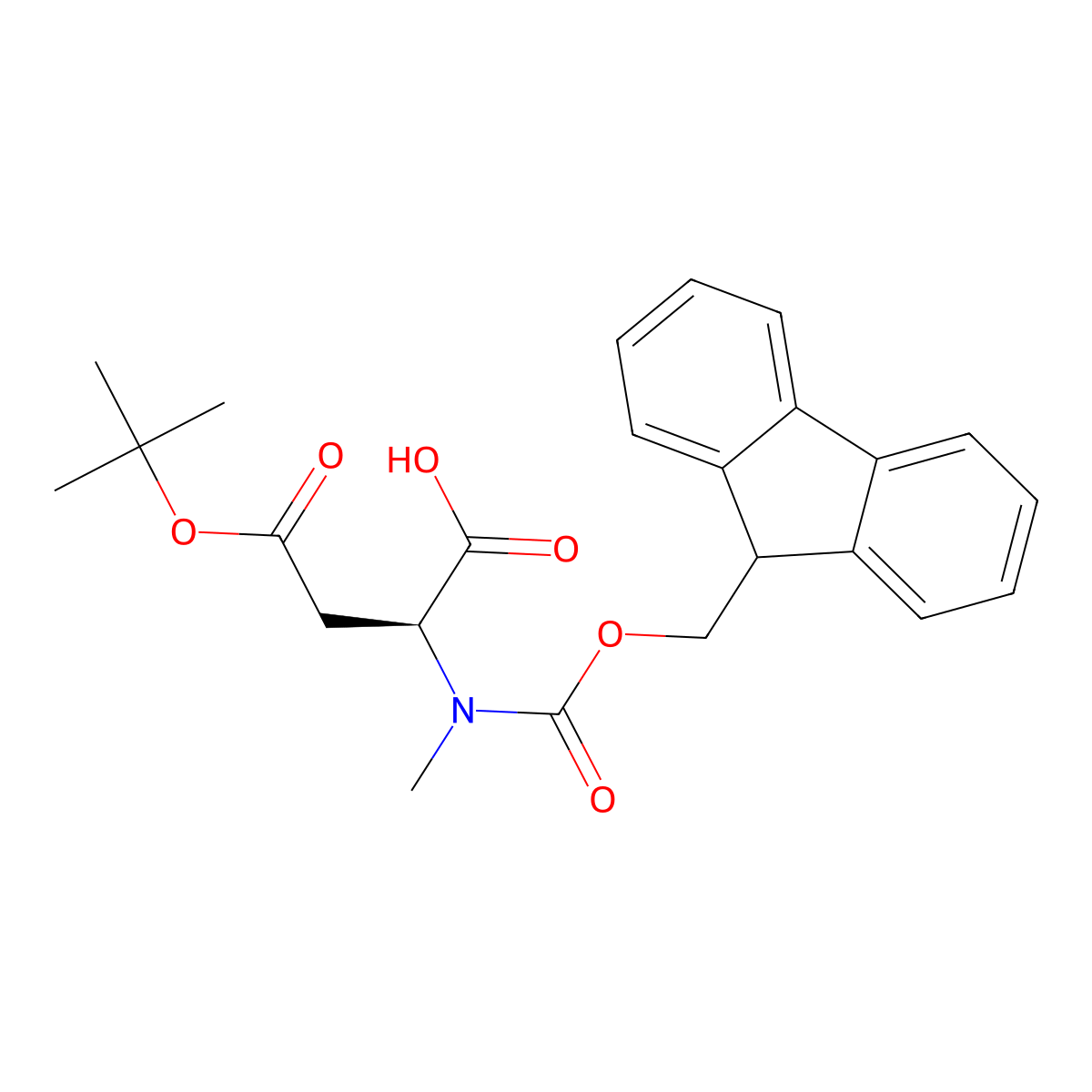N-alpha-(9-Fluorenylmethyloxycarbonyl)-N-alpha-methyl-L-aspartic acid beta-t-butyl ester molecular structure, CAS 152548-66-8