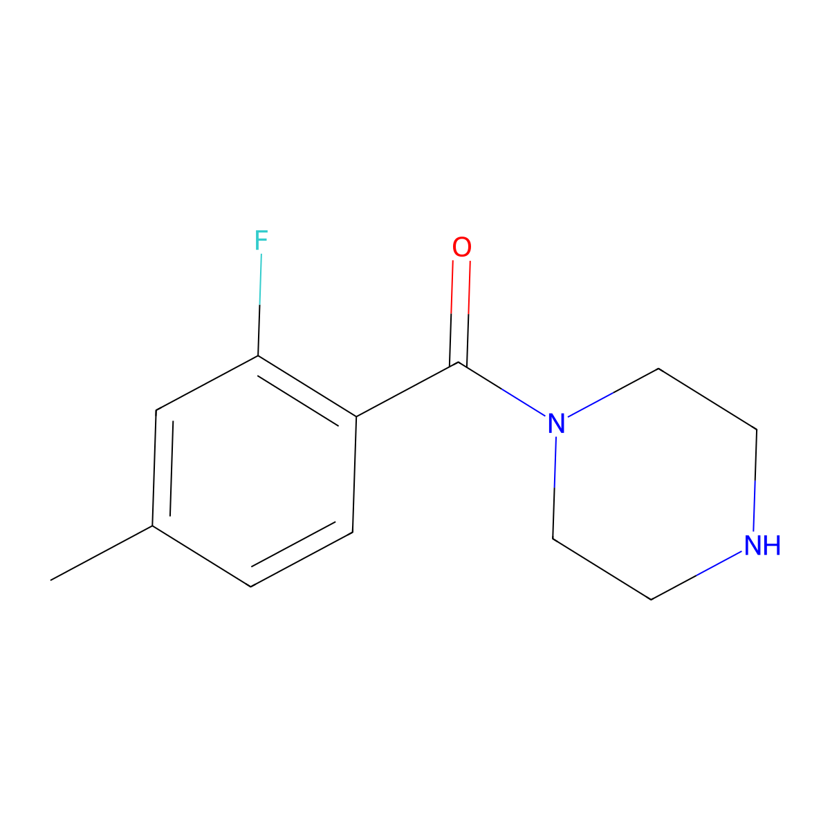 (2-Fluoro-4-methyl-phenyl)-piperazin-1-yl-methanone molecular structure, CAS 1525482-27-2