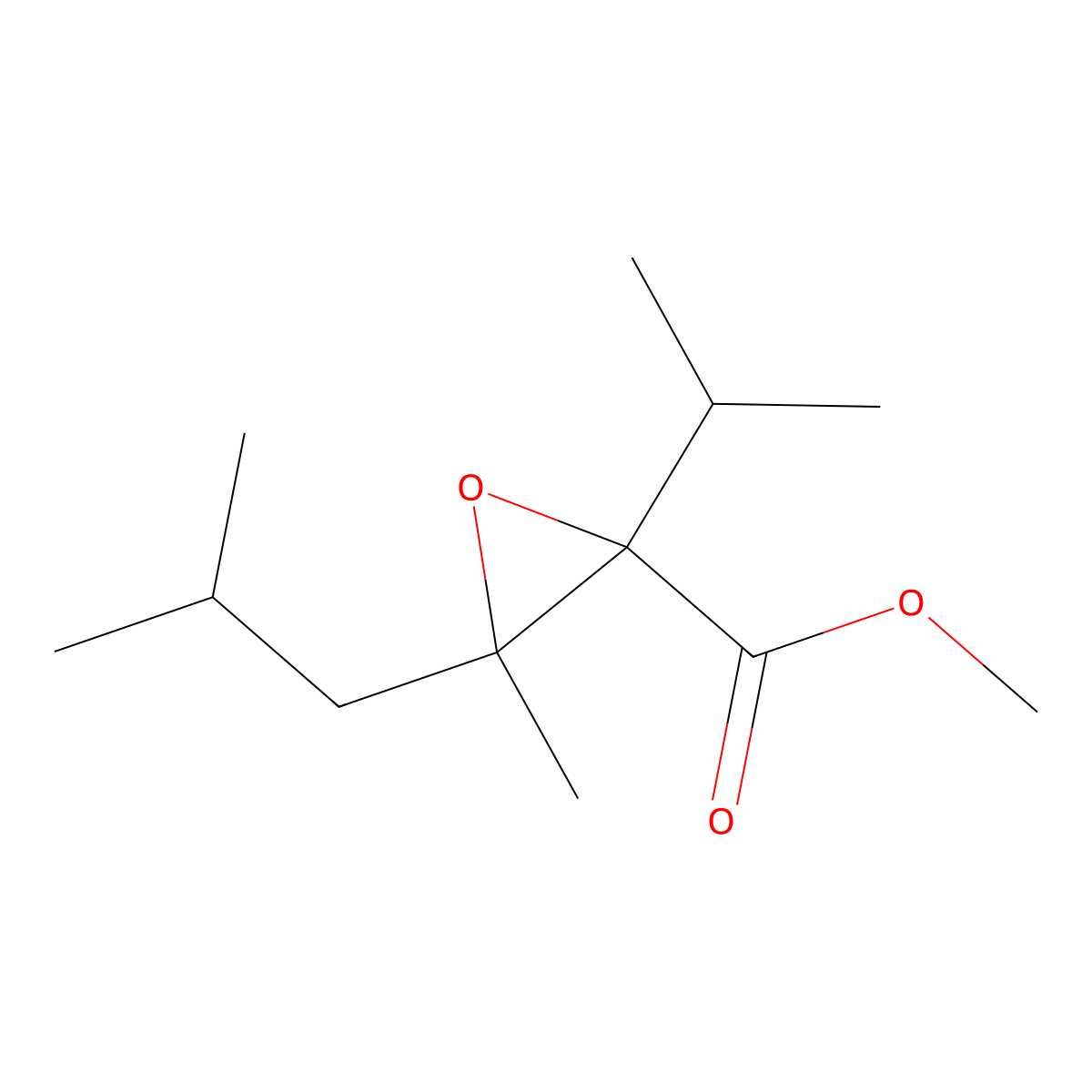 Methyl 3-methyl-3-(2-methylpropyl)-2-(propan-2-yl)oxirane-2-carboxylate molecular structure, CAS 1525484-81-4