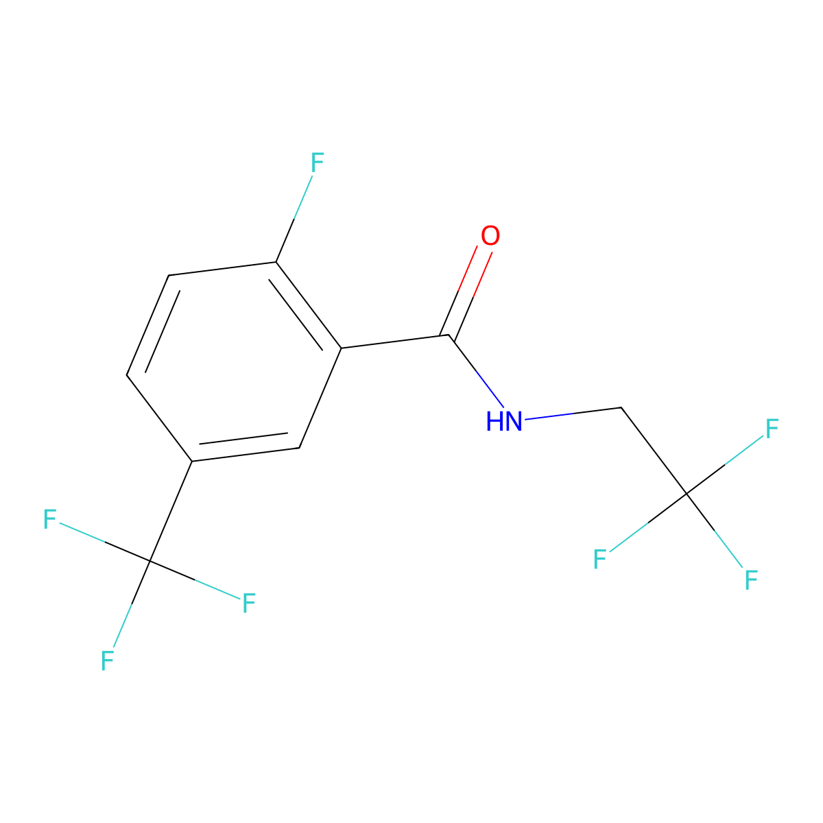 2-Fluoro-N-(2,2,2-trifluoroethyl)-5-(trifluoromethyl)benzamide molecular structure, CAS 1525491-50-2