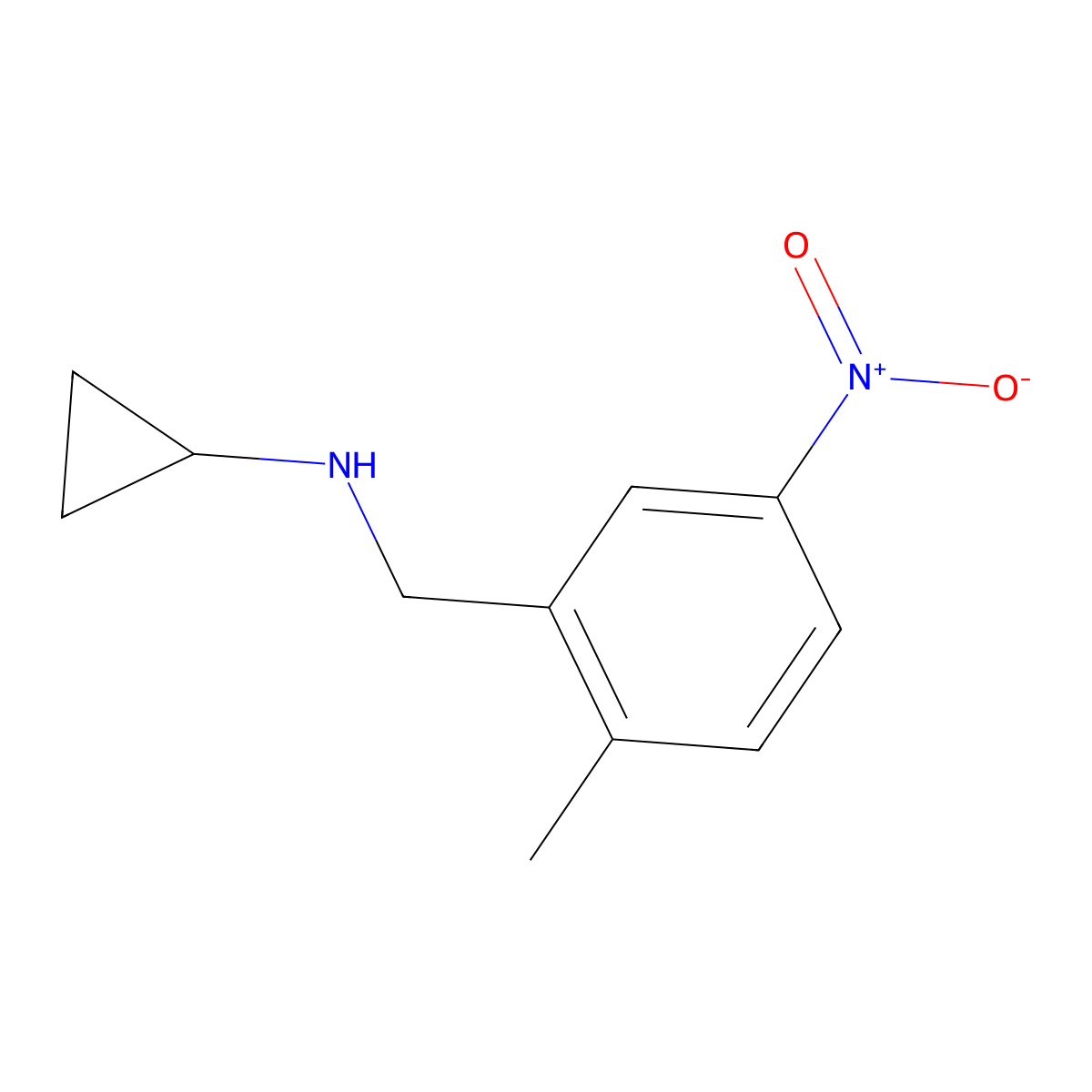 Cyclopropyl-(2-methyl-5-nitrobenzyl)-amine molecular structure, CAS 1525495-48-0
