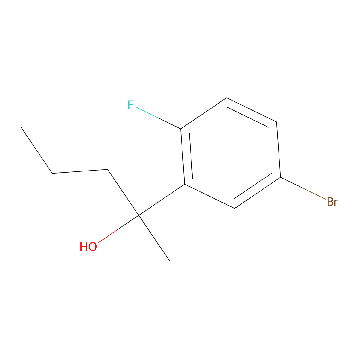 2-(5-Bromo-2-fluorophenyl)pentan-2-ol molecular structure, CAS 1525515-58-5