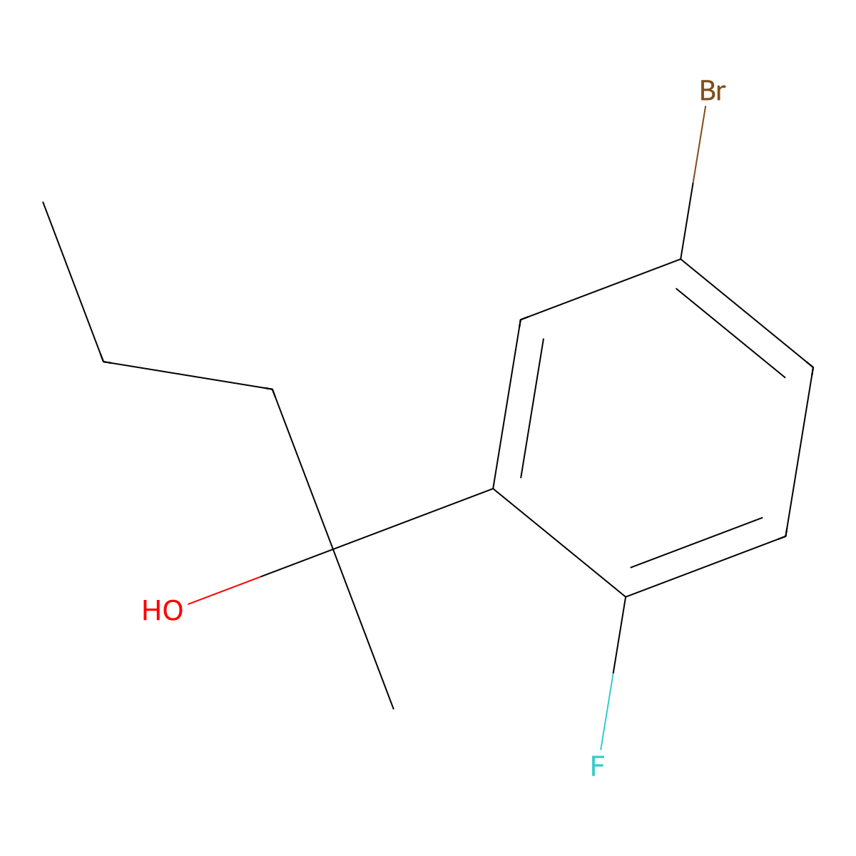2-(5-Bromo-2-fluorophenyl)pentan-2-ol molecular structure, CAS 1525515-58-5