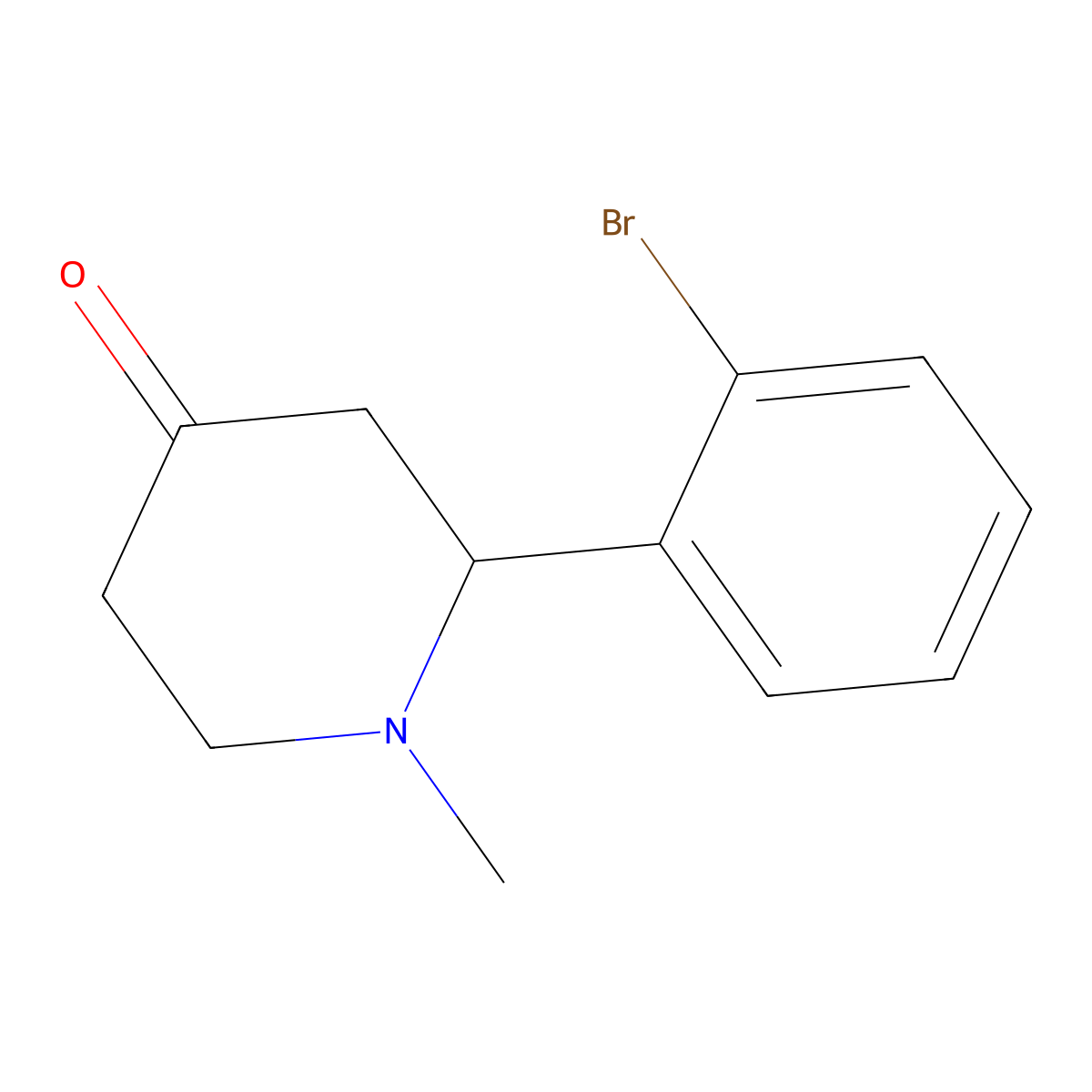 2-(2-Bromophenyl)-1-methylpiperidin-4-one molecular structure, CAS 1525515-67-6