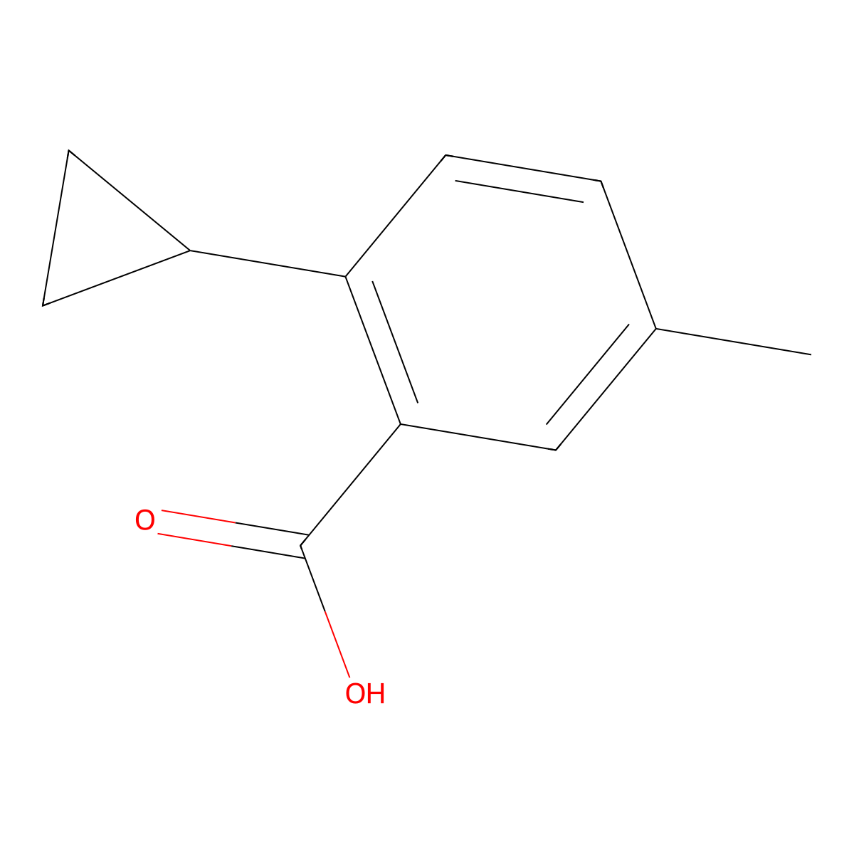 2-Cyclopropyl-5-methylbenzoic acid molecular structure, CAS 1525520-64-2
