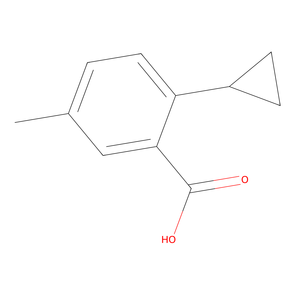 2-Cyclopropyl-5-methylbenzoic acid molecular structure, CAS 1525520-64-2