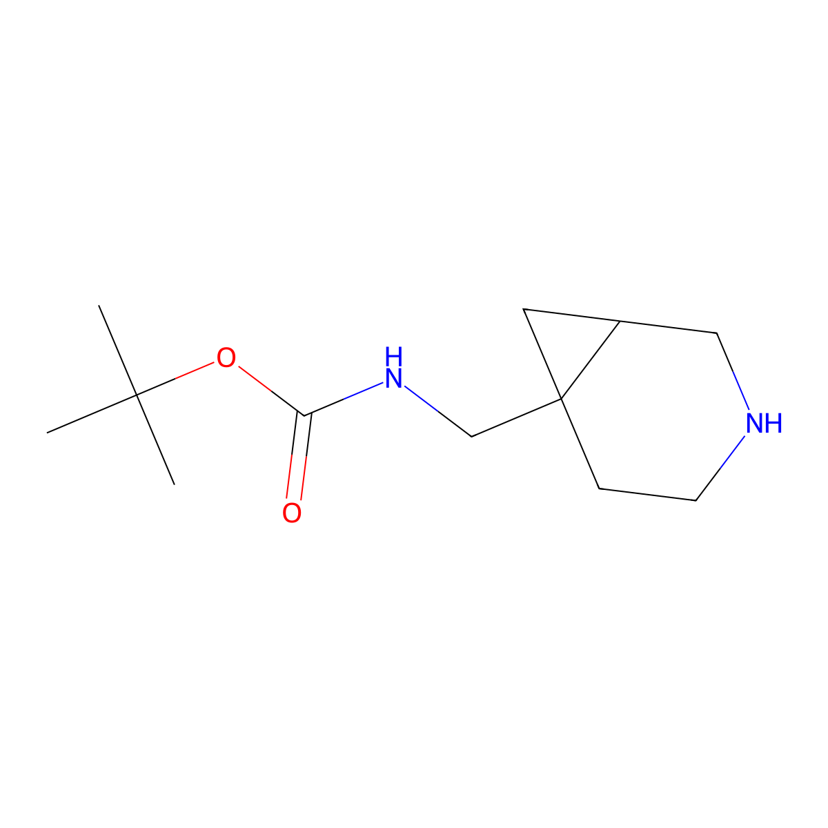tert-Butyl N-(4-azabicyclo[4.1.0]-heptan-1-ylmethyl)-carbamate molecular structure, CAS 1525524-92-8