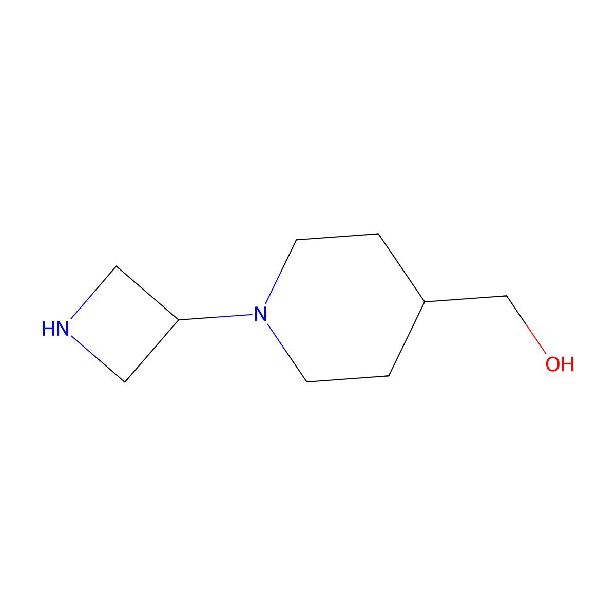 [1-(Azetidin-3-yl)piperidin-4-yl]methanol molecular structure, CAS 1525525-06-7
