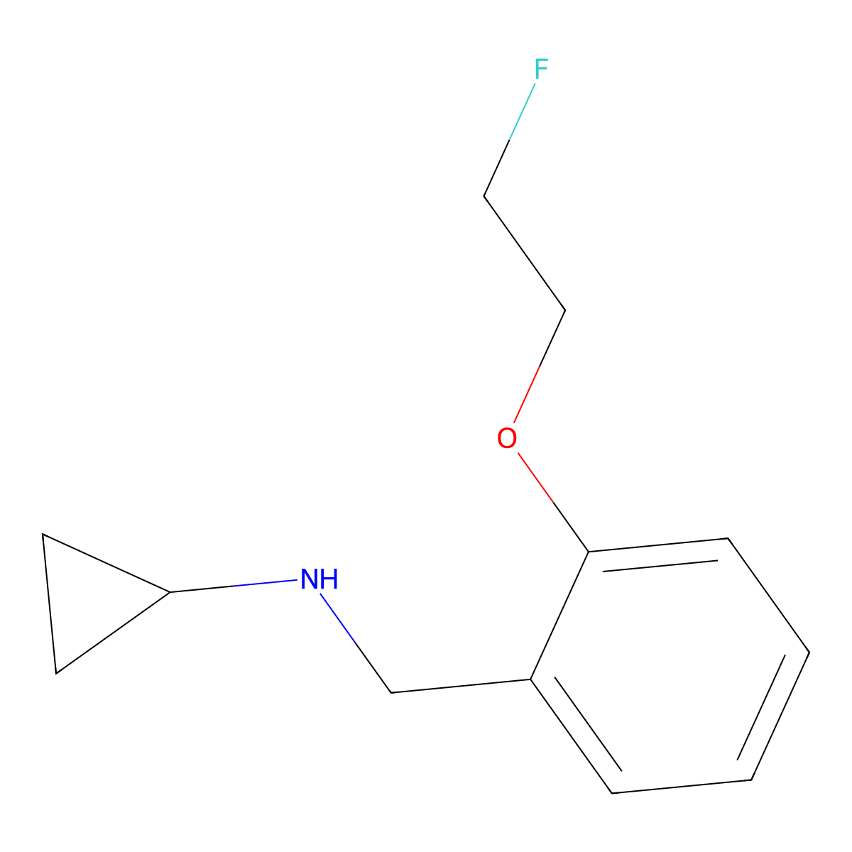 N-{[2-(2-fluoroethoxy)phenyl]methyl}cyclopropanamine molecular structure, CAS 1525542-12-4