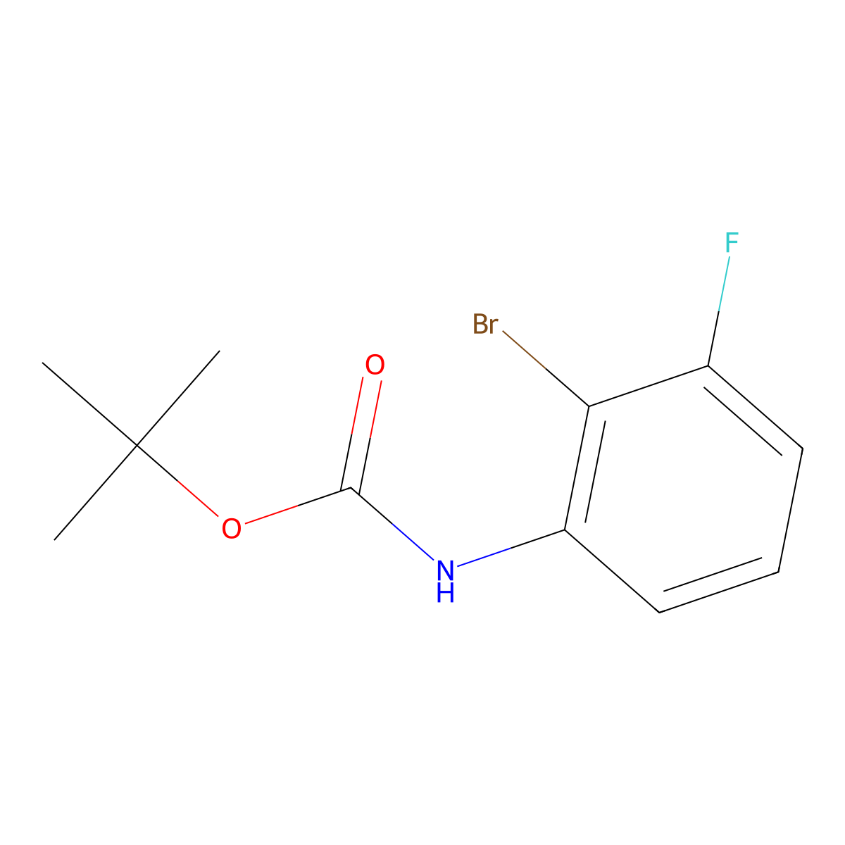 Tert-butyl (2-bromo-3-fluorophenyl)carbamate molecular structure, CAS 1525559-78-7