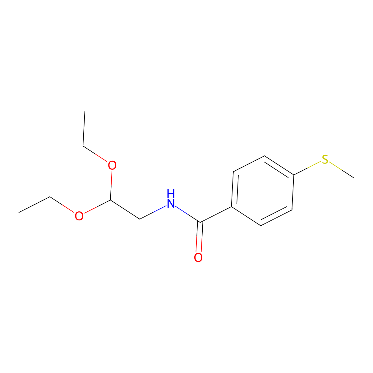 N-(2,2-Diethoxyethyl)-4-(methylsulfanyl)benzamide molecular structure, CAS 1525559-79-8
