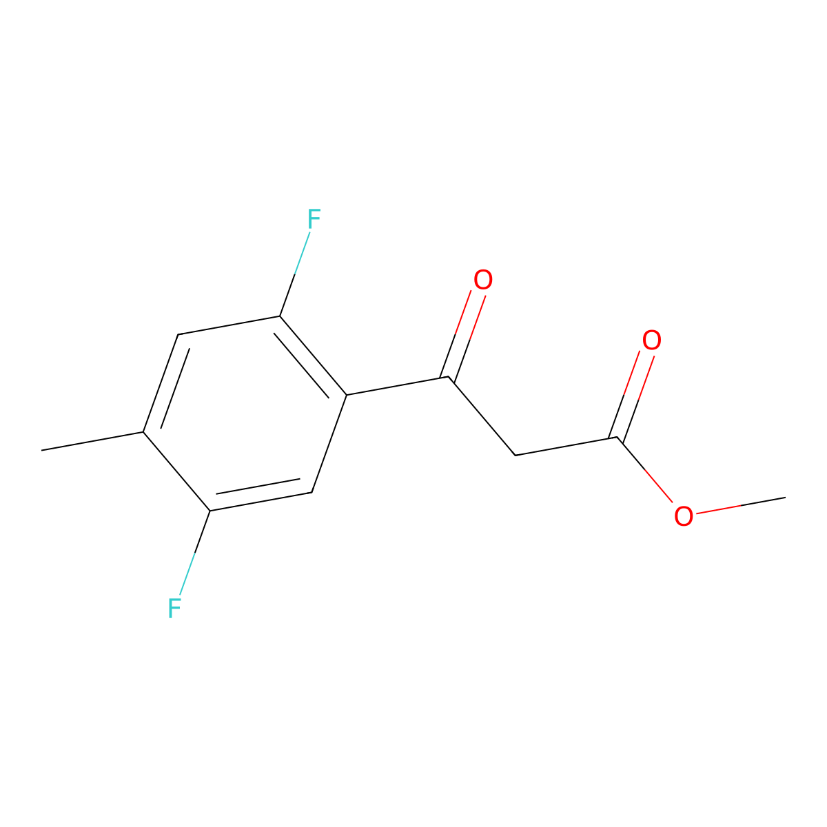 Methyl 3-(2,5-difluoro-4-methylphenyl)-3-oxopropanoate molecular structure, CAS 1525562-76-8