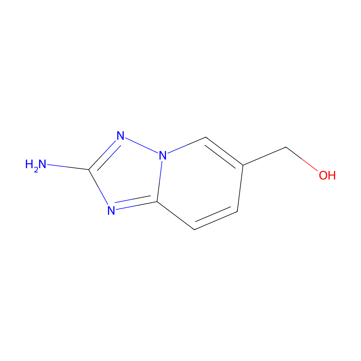 (2-Amino-[1,2,4]triazolo[1,5-a]pyridin-6-yl)methanol molecular structure, CAS 1525565-57-4