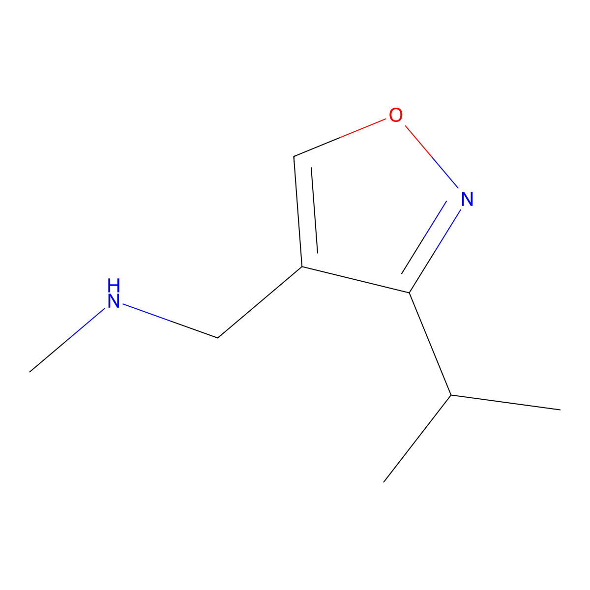 Methyl({[3-(propan-2-yl)-1,2-oxazol-4-yl]methyl})amine molecular structure, CAS 1525566-13-5