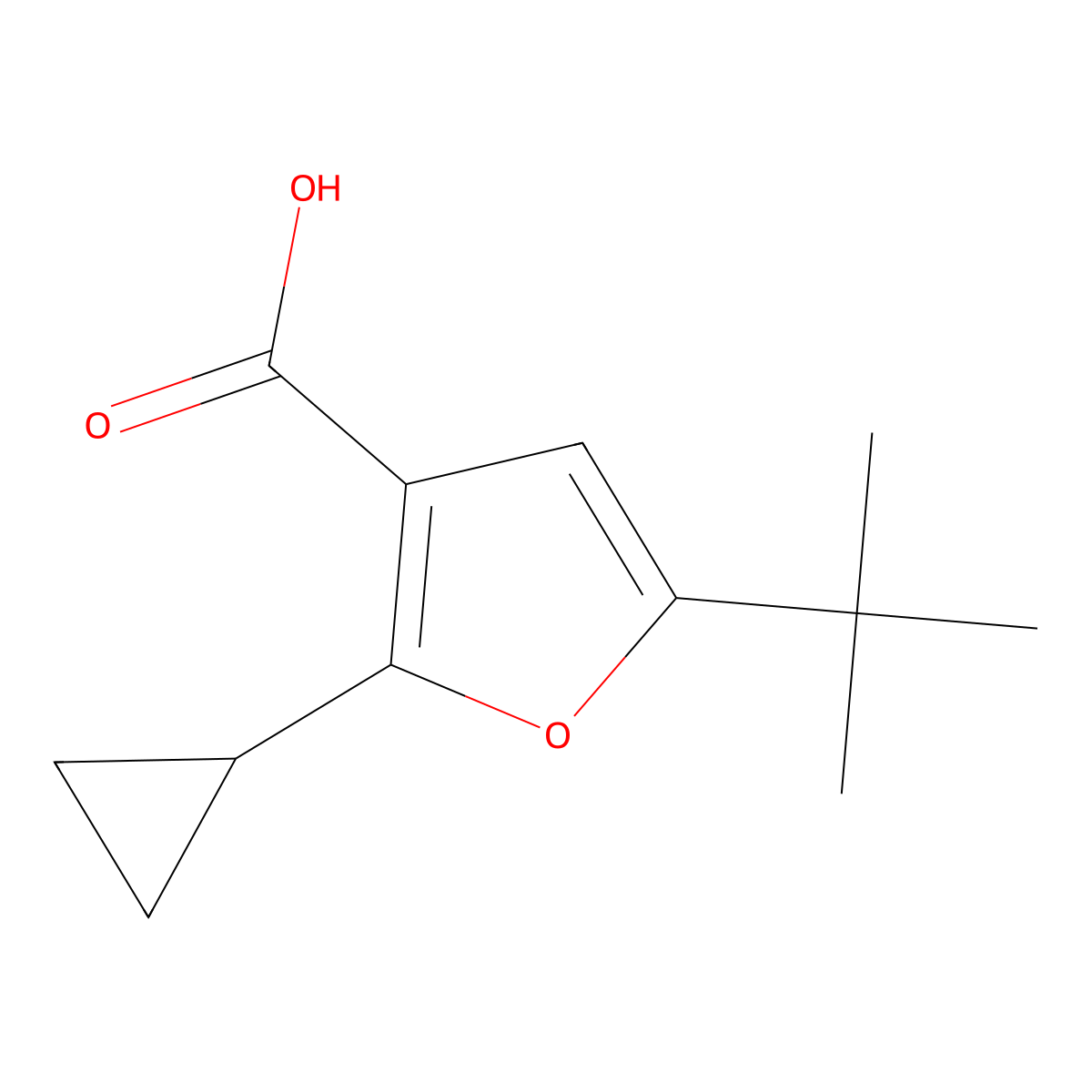 5-tert-Butyl-2-cyclopropylfuran-3-carboxylic acid molecular structure, CAS 1525577-33-6