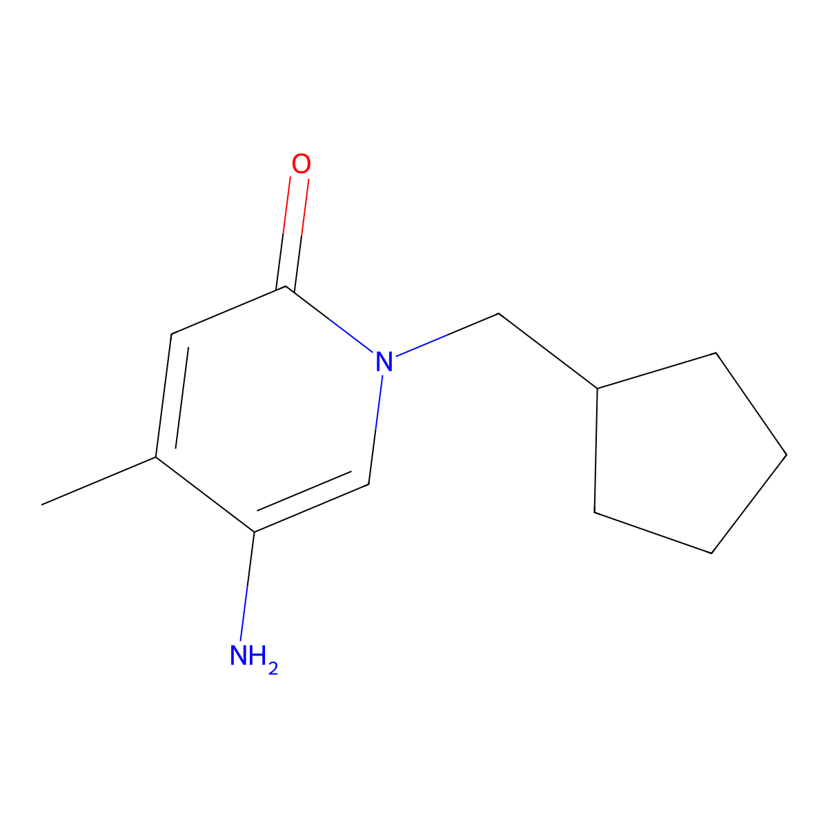 5-Amino-1-(cyclopentylmethyl)-4-methylpyridin-2(1h)-one molecular structure, CAS 1525578-89-5