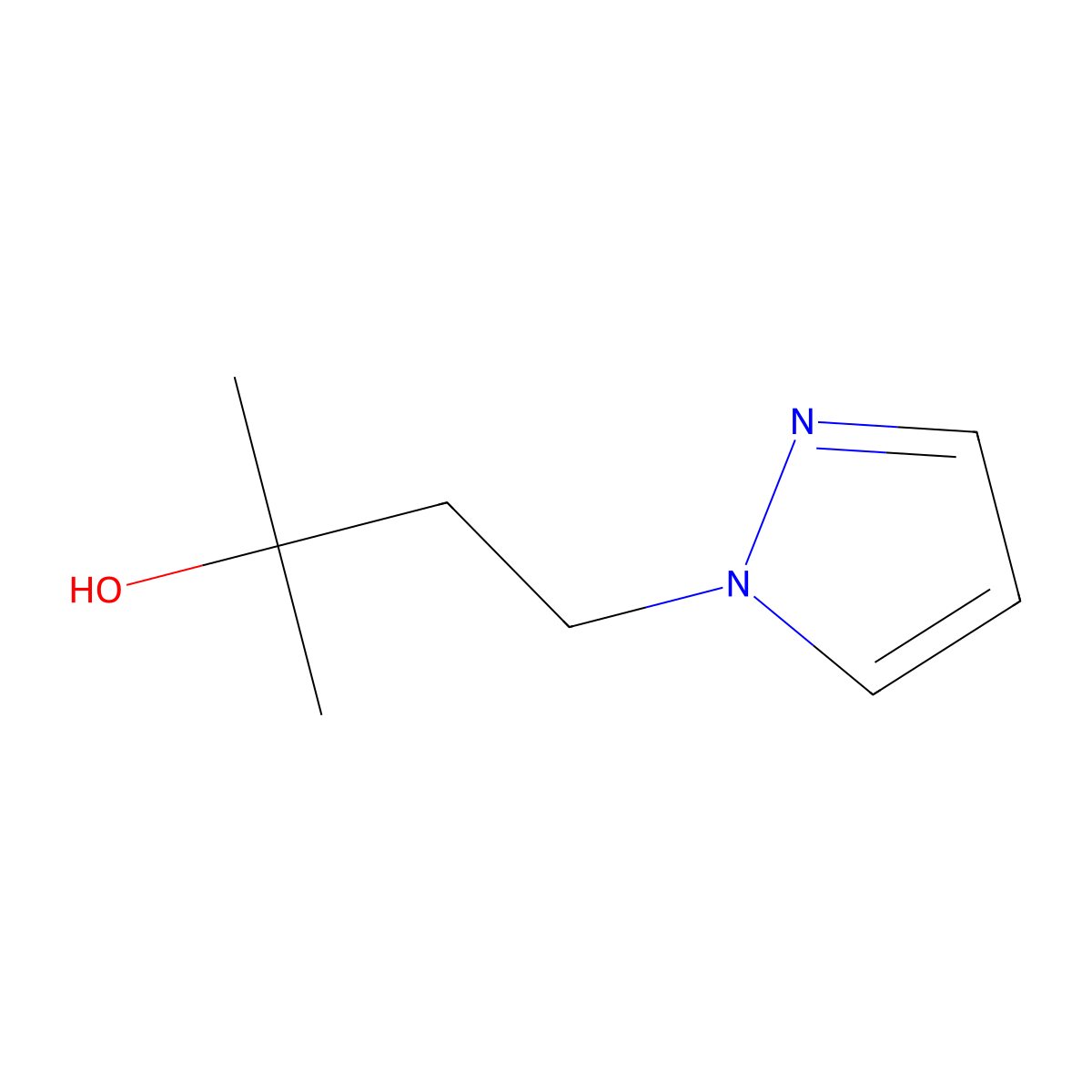 2-methyl-4-(1H-pyrazol-1-yl)butan-2-ol molecular structure, CAS 1525587-48-7