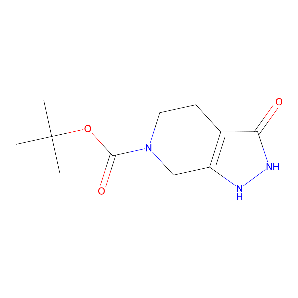 tert-butyl 3-hydroxy-2H,4H,5H,6H,7H-pyrazolo(3,4-c)pyridine-6-carboxylate molecular structure, CAS 152559-31-4