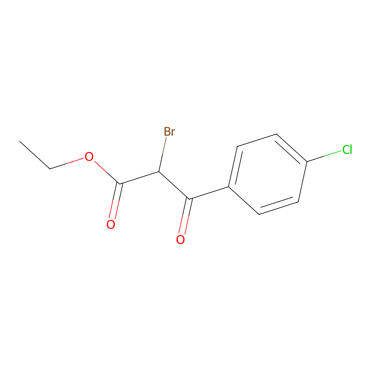 Ethyl 2-bromo-3-(4-chlorophenyl)-3-oxopropanoate molecular structure, CAS 152559-46-1