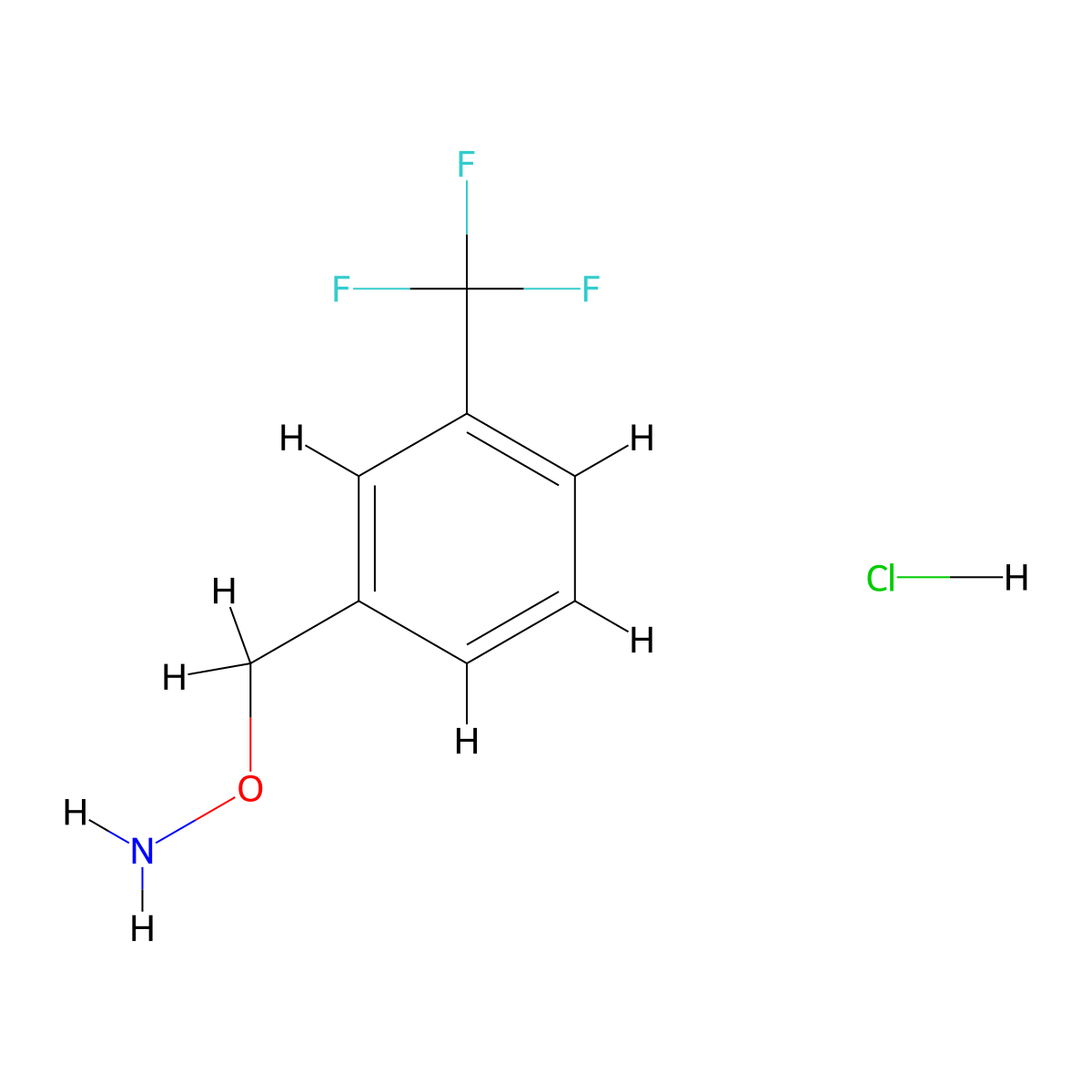 O-((3-(Trifluoromethyl)phenyl)methyl)hydroxylamine--hydrogen chloride (1/1) molecular structure, CAS 15256-07-2