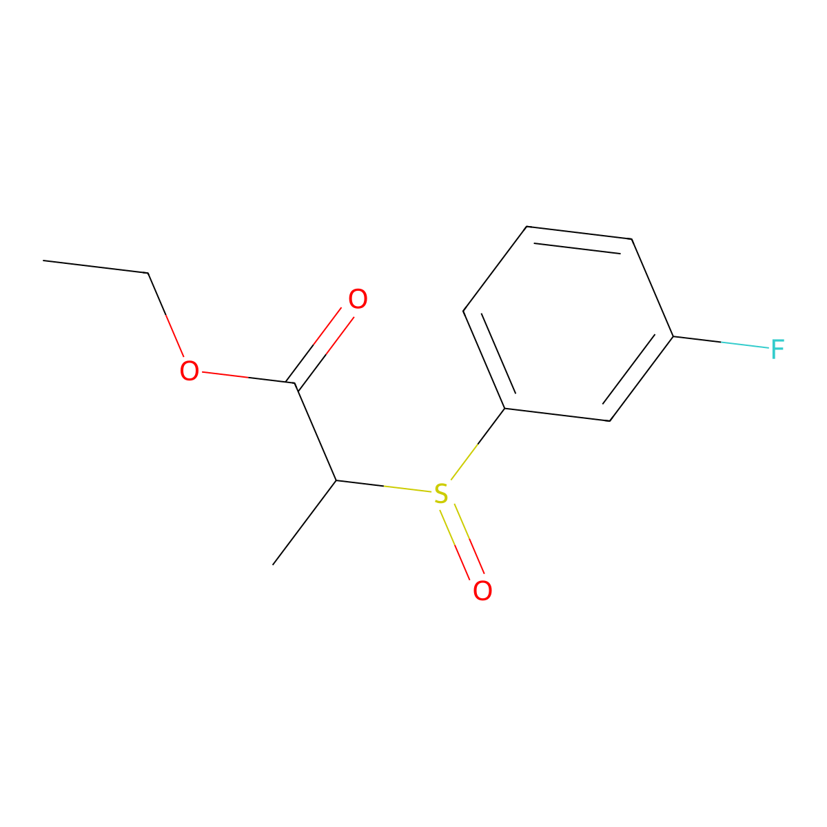 Ethyl 2-(3-fluorobenzenesulfinyl)propanoate molecular structure, CAS 1525601-27-7