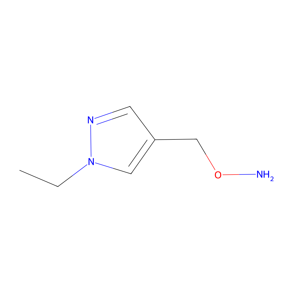 O-((1-Ethyl-1H-pyrazol-4-yl)methyl)hydroxylamine molecular structure, CAS 1525602-17-8