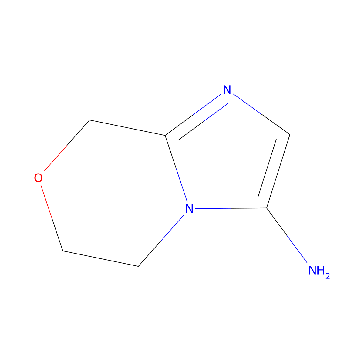 5,6-Dihydro-8H-imidazo[2,1-c][1,4]oxazin-3-ylamine molecular structure, CAS 1525606-78-3