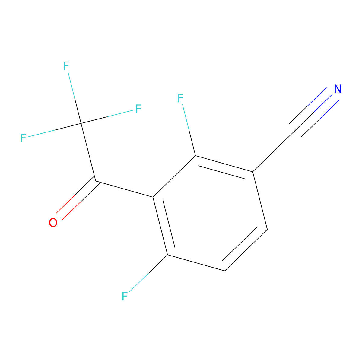2,4-Difluoro-3-(2,2,2-trifluoroacetyl)benzonitrile molecular structure, CAS 1525609-73-7