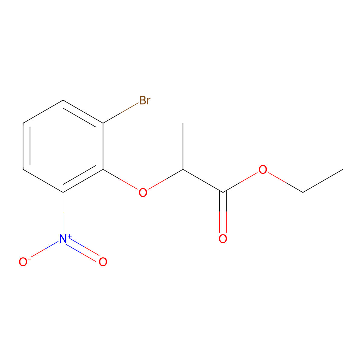 Ethyl 2-(2-bromo-6-nitrophenoxy)propanoate molecular structure, CAS 1525616-99-2