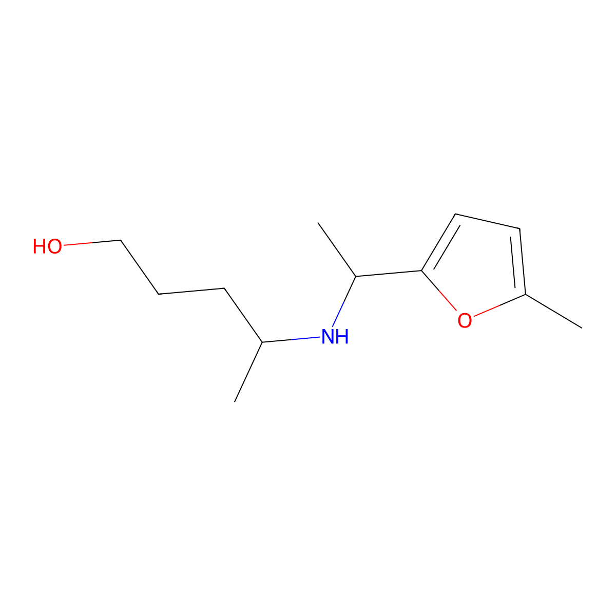 4-{[1-(5-Methylfuran-2-yl)ethyl]amino}pentan-1-ol molecular structure, CAS 1525617-04-2
