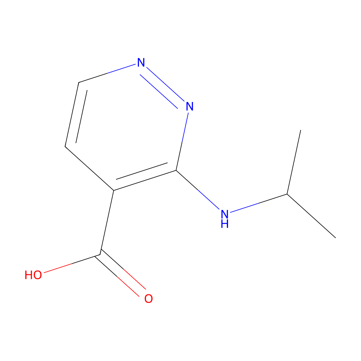 3-[(Propan-2-yl)amino]pyridazine-4-carboxylic acid molecular structure, CAS 1525619-02-6
