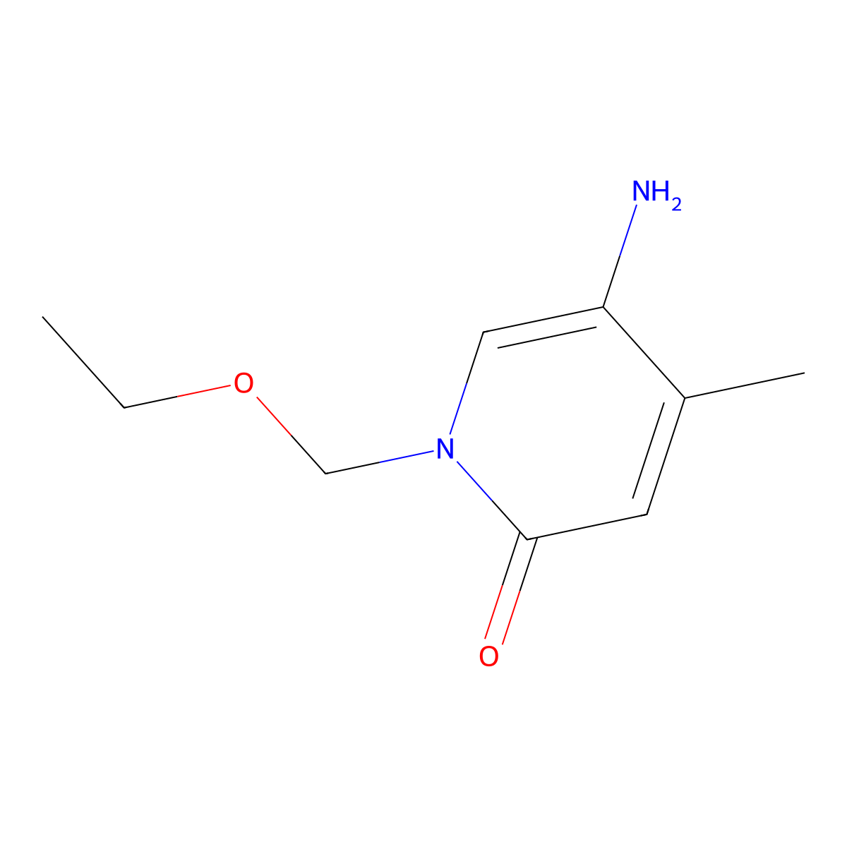 5-Amino-1-(ethoxymethyl)-4-methyl-1,2-dihydropyridin-2-one molecular structure, CAS 1525622-92-7