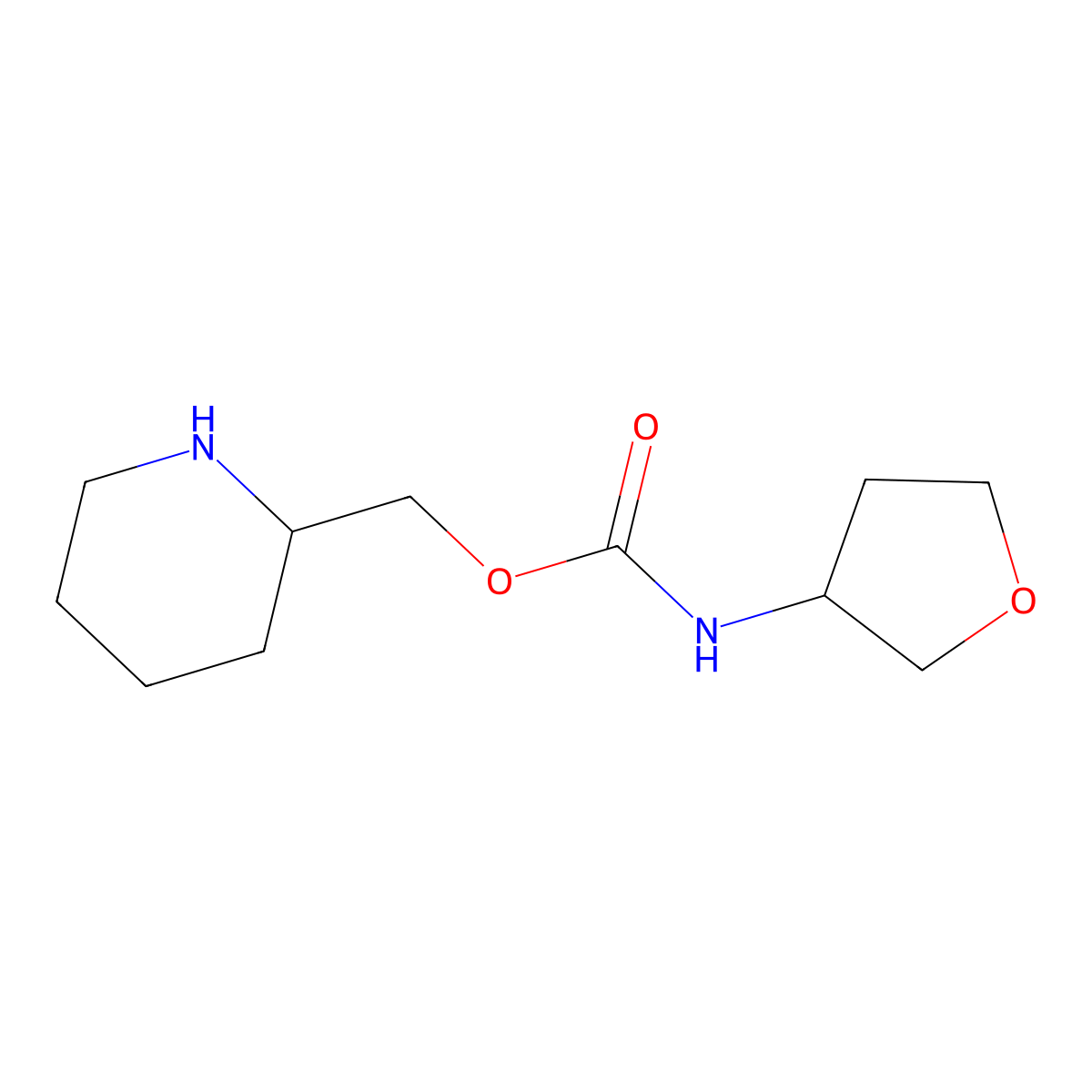 (piperidin-2-yl)methyl N-(oxolan-3-yl)carbamate molecular structure, CAS 1525627-82-0