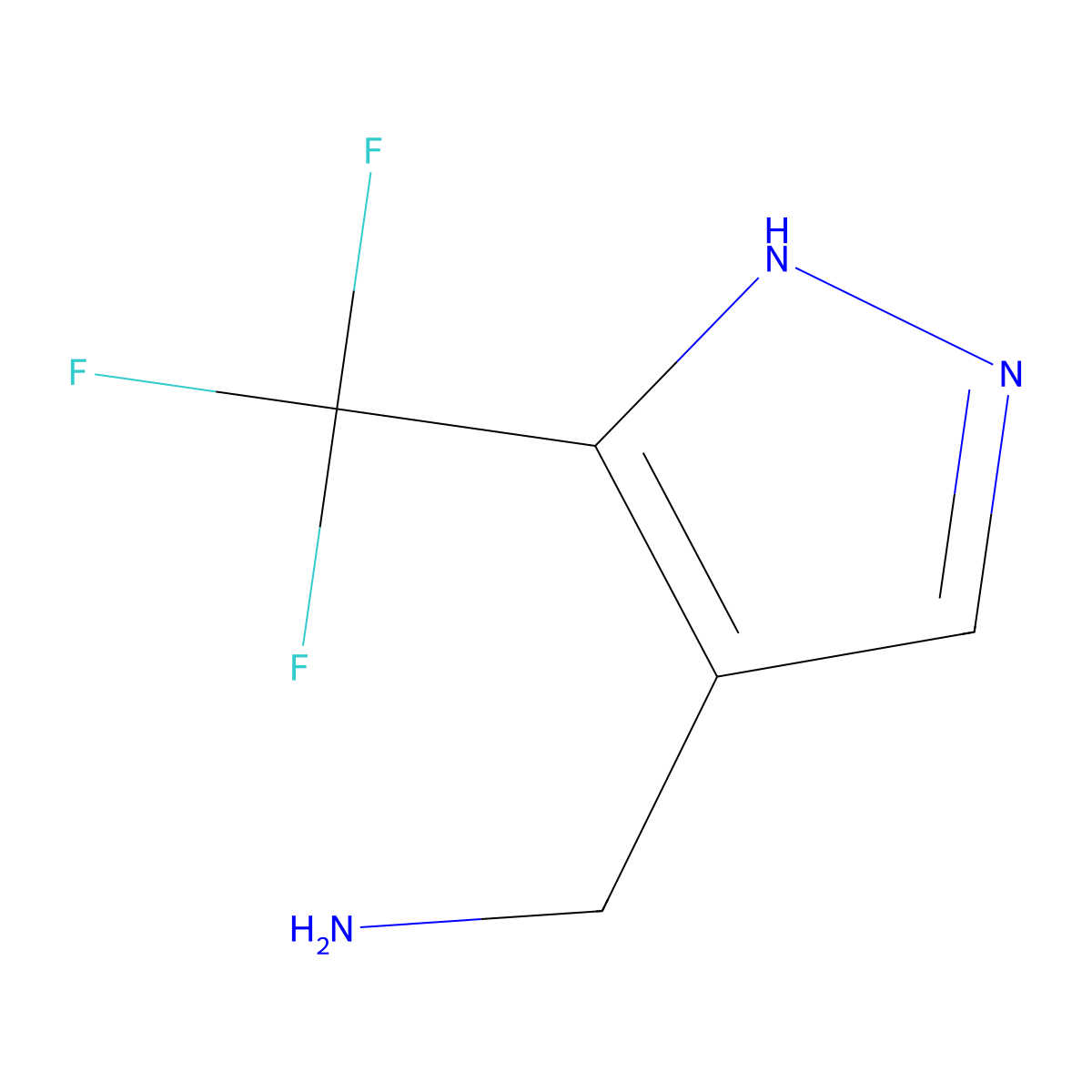 4-(Aminomethyl)-3-(trifluoromethyl)pyrazole molecular structure, CAS 1525641-12-6