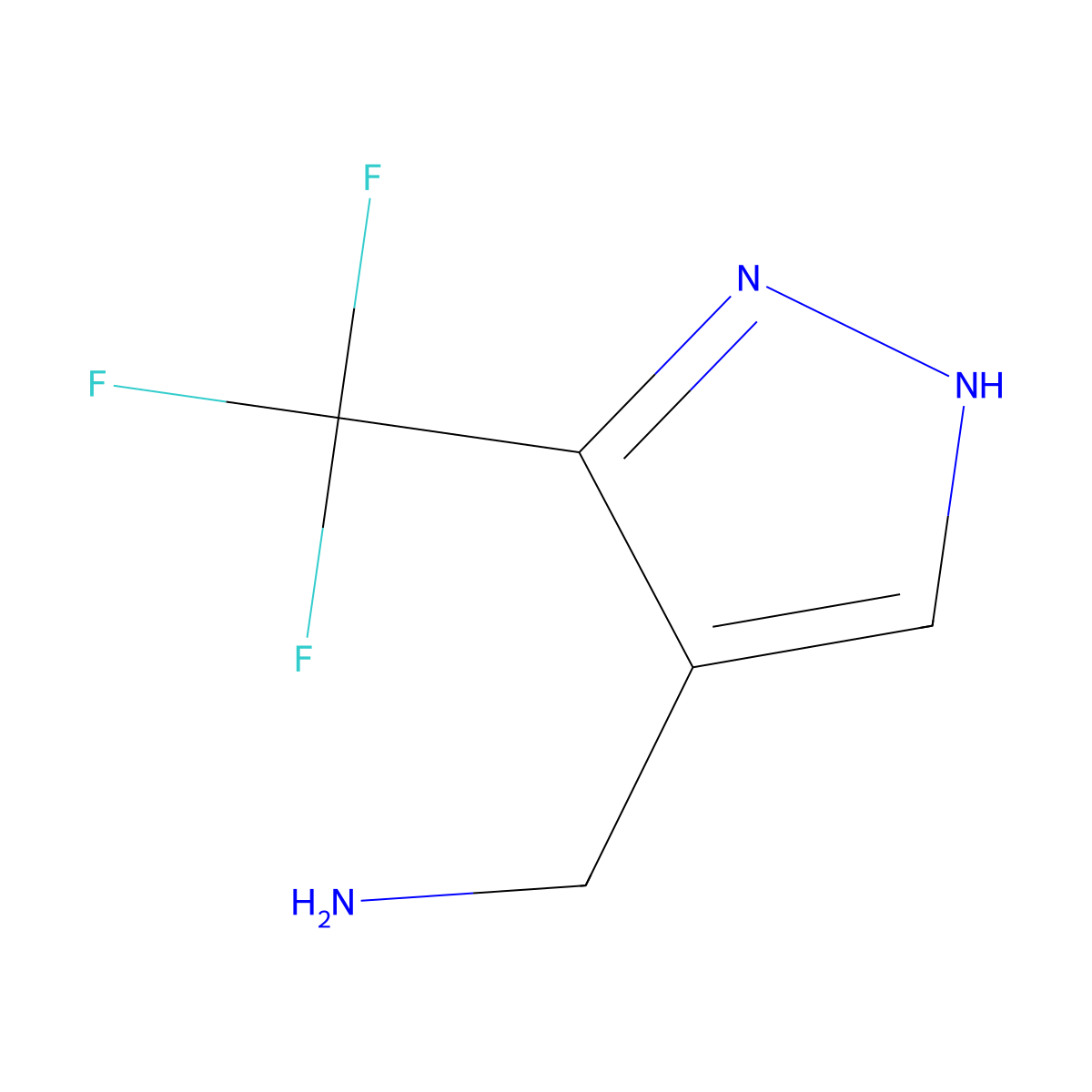 4-(Aminomethyl)-3-(trifluoromethyl)pyrazole molecular structure, CAS 1525641-12-6