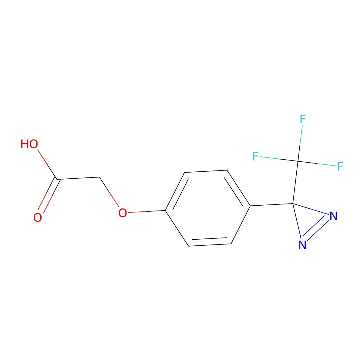2-{4-[3-(trifluoromethyl)-3H-diazirin-3-yl]phenoxy}acetic acid molecular structure, CAS 152565-36-1