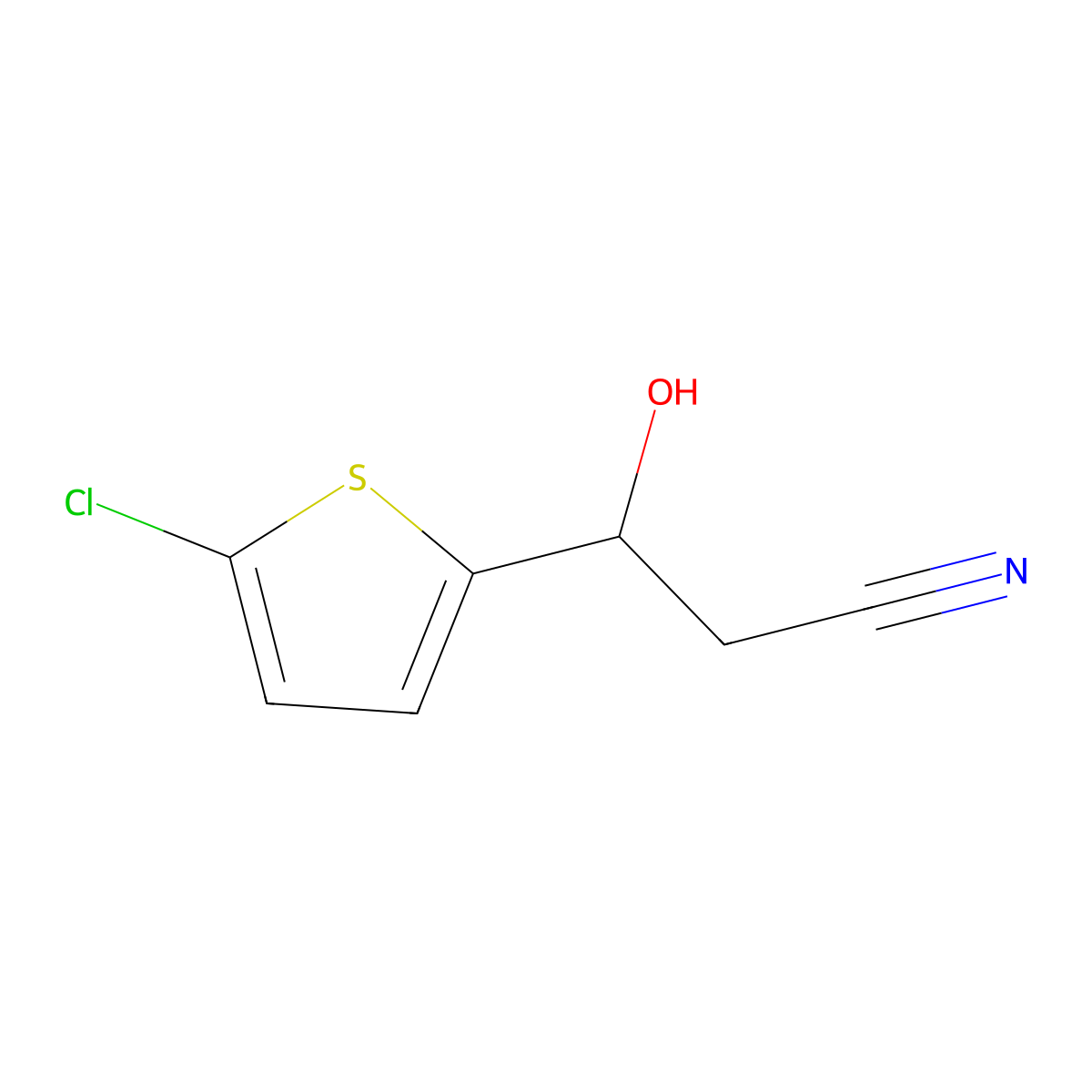 3-(5-Chlorothiophen-2-yl)-3-hydroxypropanenitrile molecular structure, CAS 1525651-17-5