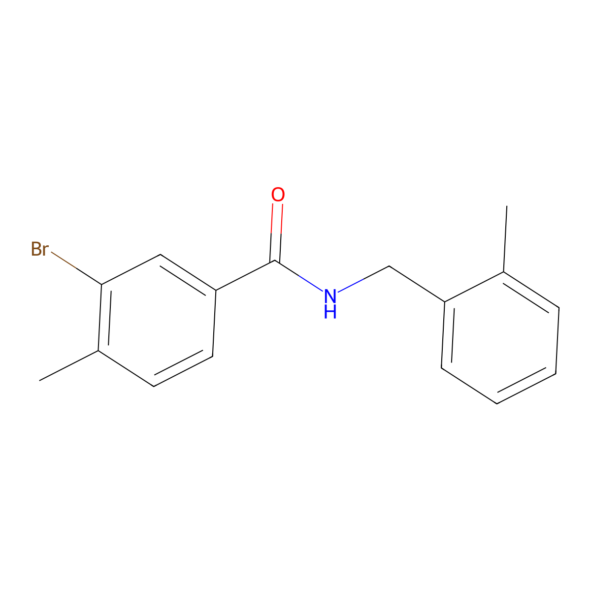 3-Bromo-4-methyl-N-[(2-methylphenyl)methyl]benzamide molecular structure, CAS 1525654-73-2