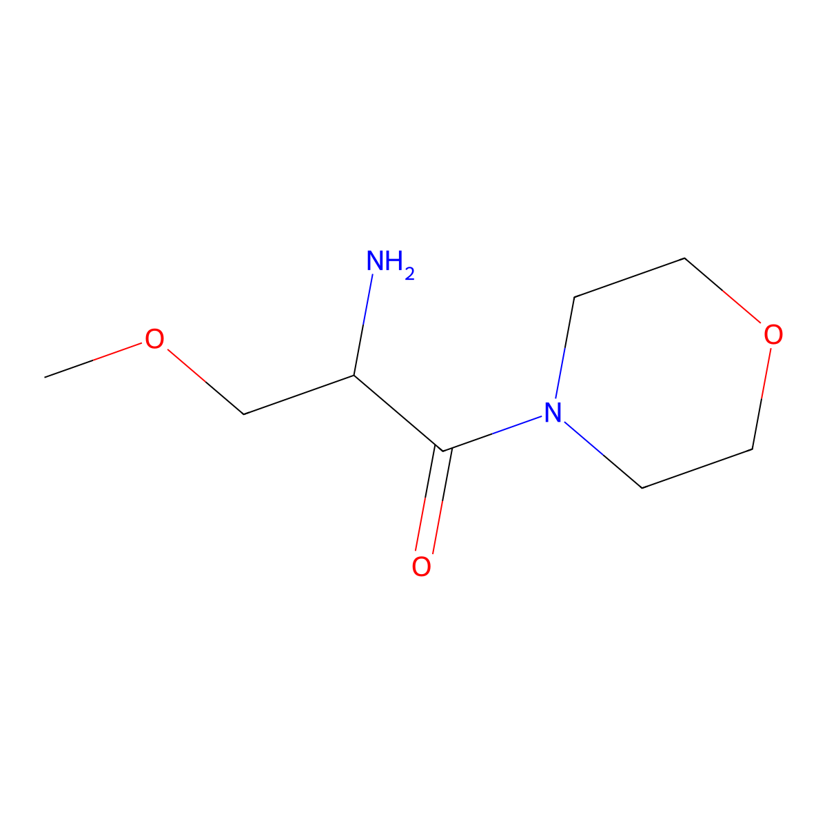 2-Amino-3-methoxy-1-(morpholin-4-yl)propan-1-one molecular structure, CAS 1525658-51-8