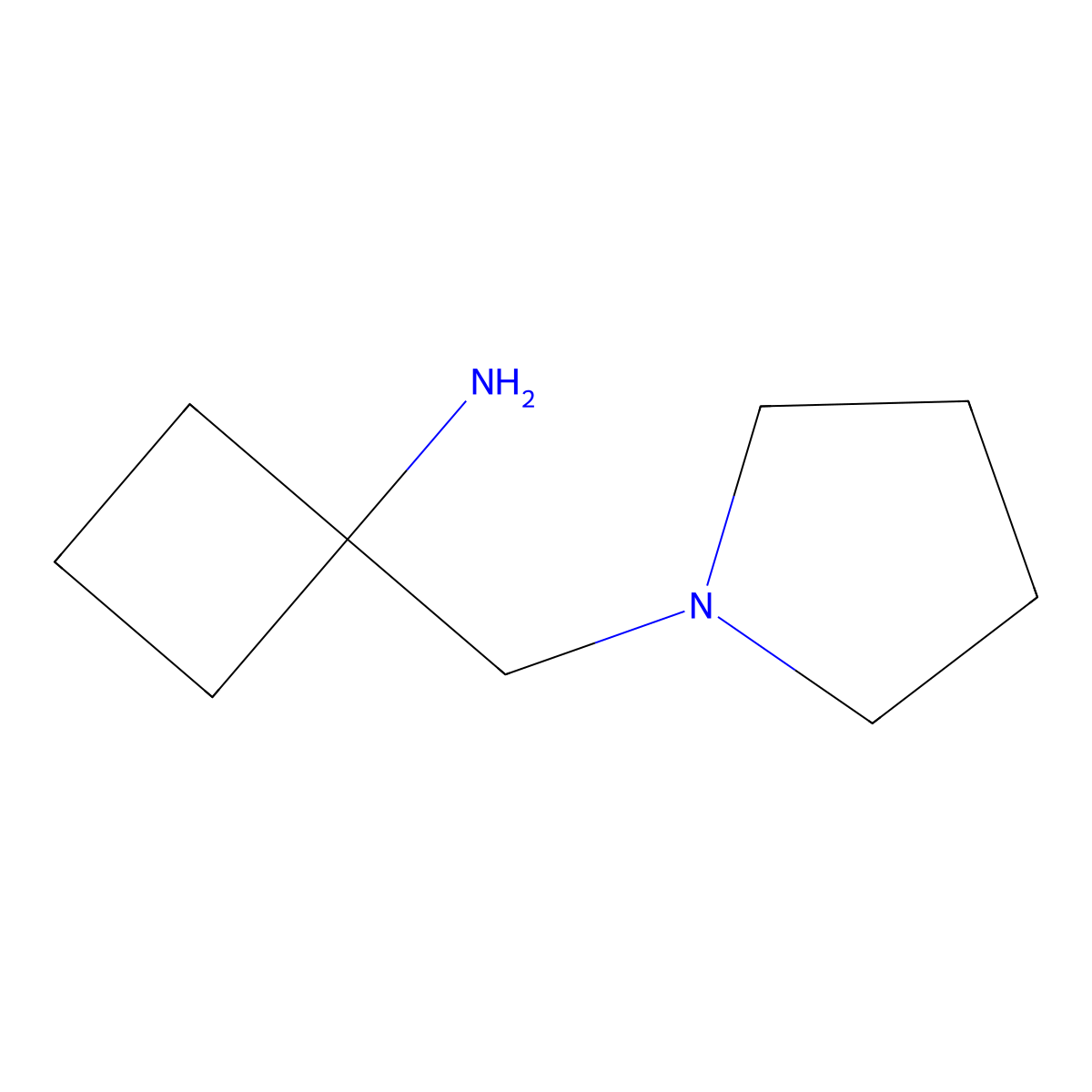 1-[(Pyrrolidin-1-yl)methyl]cyclobutan-1-amine molecular structure, CAS 1525670-51-2