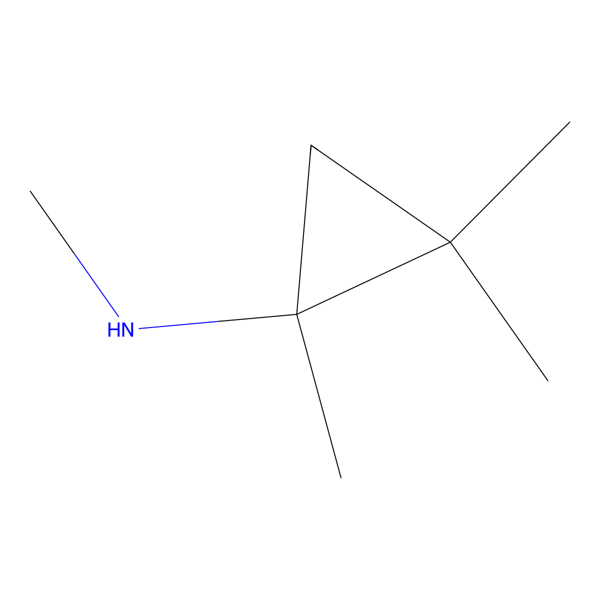 N,1,2,2-tetramethylcyclopropan-1-amine molecular structure, CAS 1525674-28-5