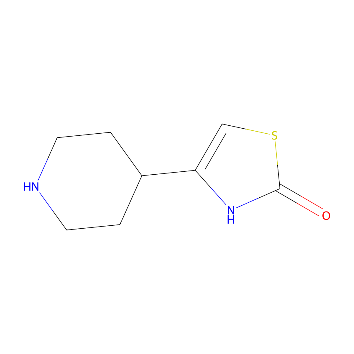 2-Hydroxy-4-(piperidin-4-yl)thiazole molecular structure, CAS 1525677-60-4