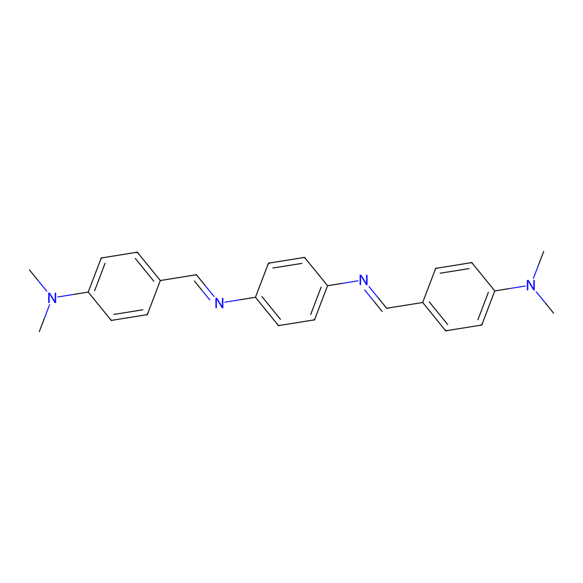 N,N'-Bis-(4-dimethylaminobenzylidene)-1,4-phenylenediamine molecular structure, CAS 15257-27-9