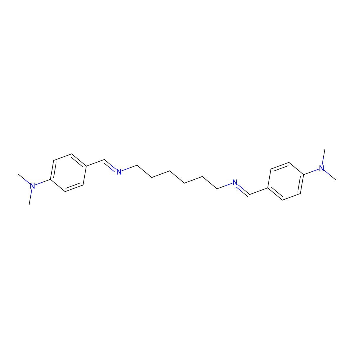 N,N'-bis{(E)-[4-(dimethylamino)phenyl]methylidene}hexane-1,6-diamine molecular structure, CAS 15257-30-4